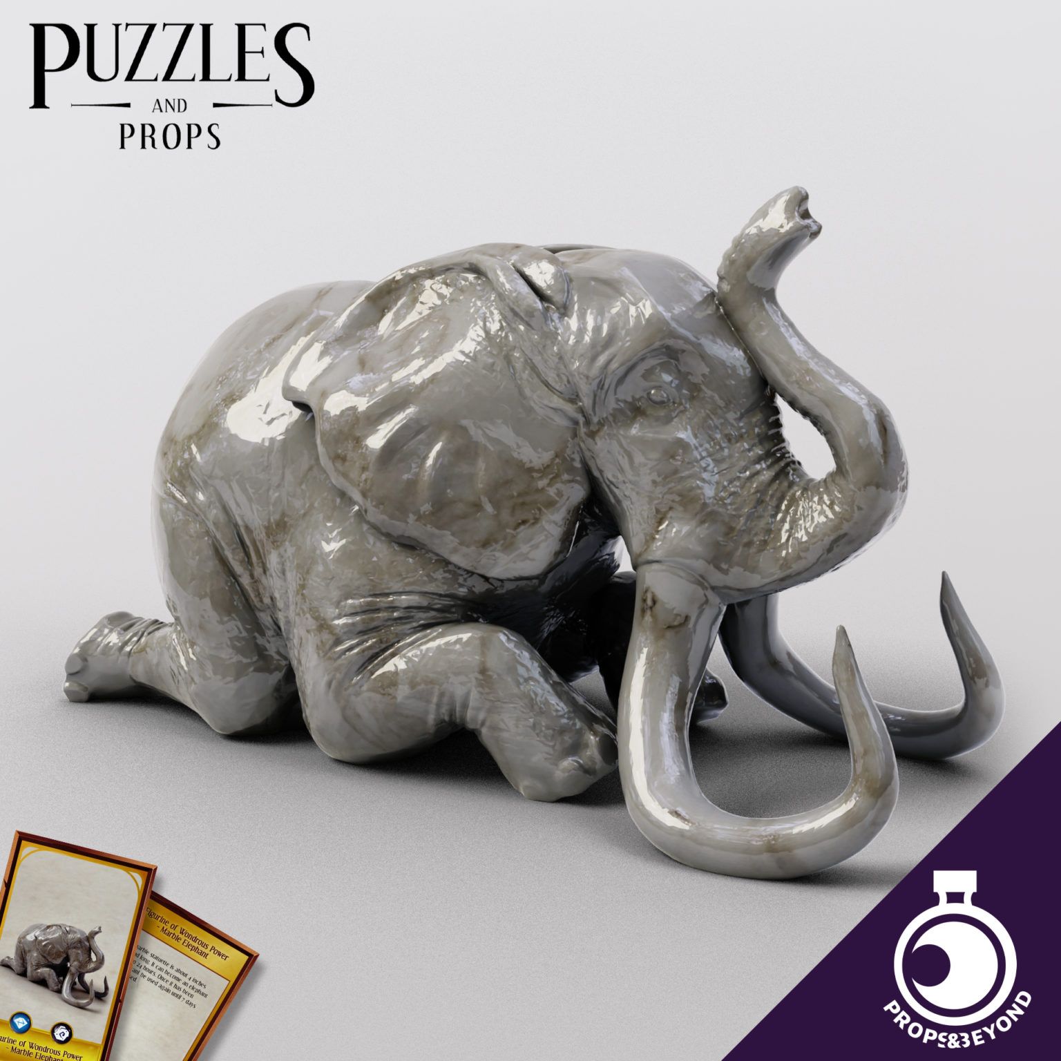Figurine of Wondrous Power Marble Elephant Props&Beyond